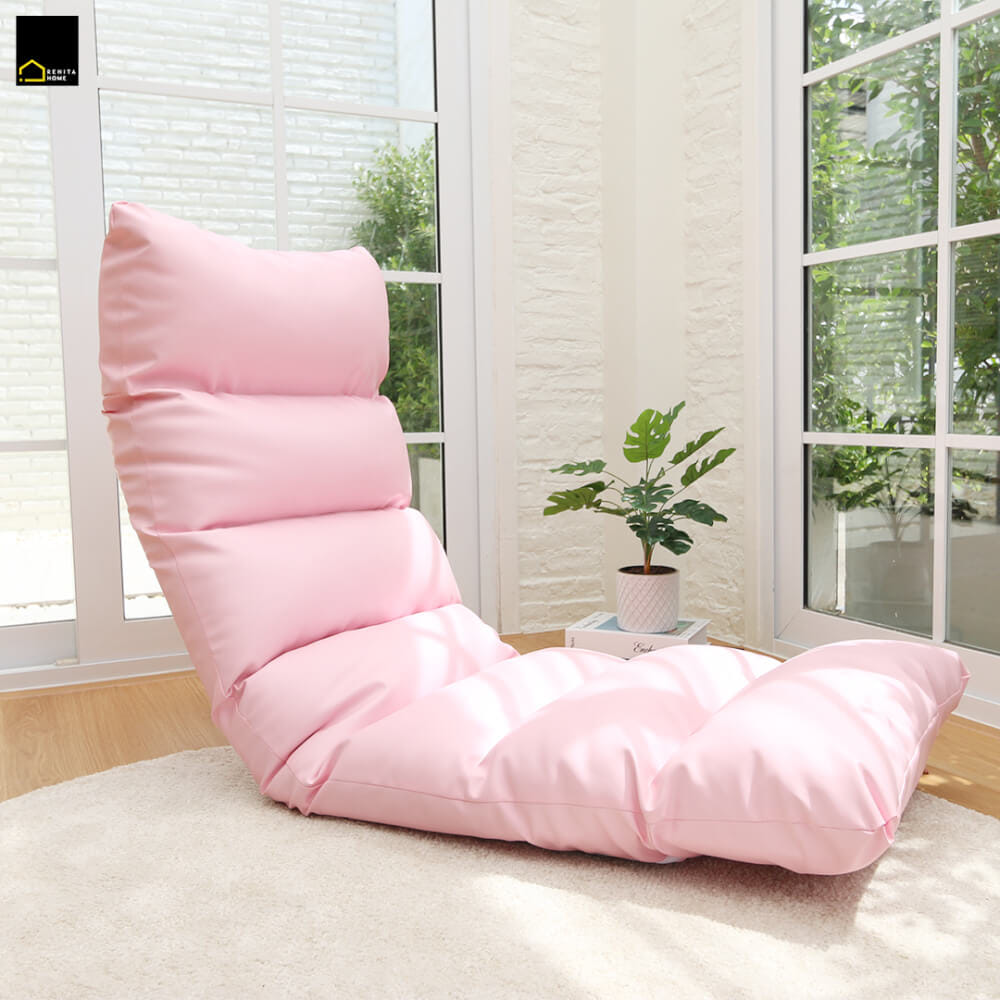 โซฟานั่งพื้นปรับได้ 3 ตำแหน่ง 6 ระดับ RENITA HOME รุ่น RINA PLUS หนัง Premium PU สีชมพู 50x140ซม._10